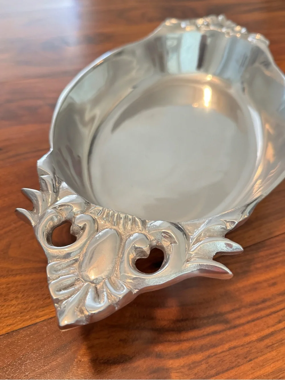 MCM Vintage Hand Made Aluminum Metal Serving Tray Platter 16